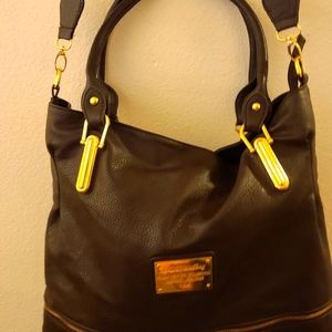 BROWN GENUINE LEATHER HOBO BAG LARGE